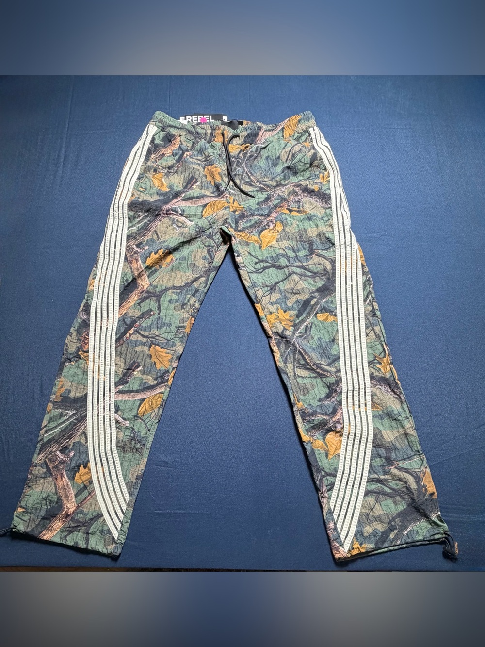 NWT Rebel Minds 100% Nylon Size XL Hunting Camo Track Pants